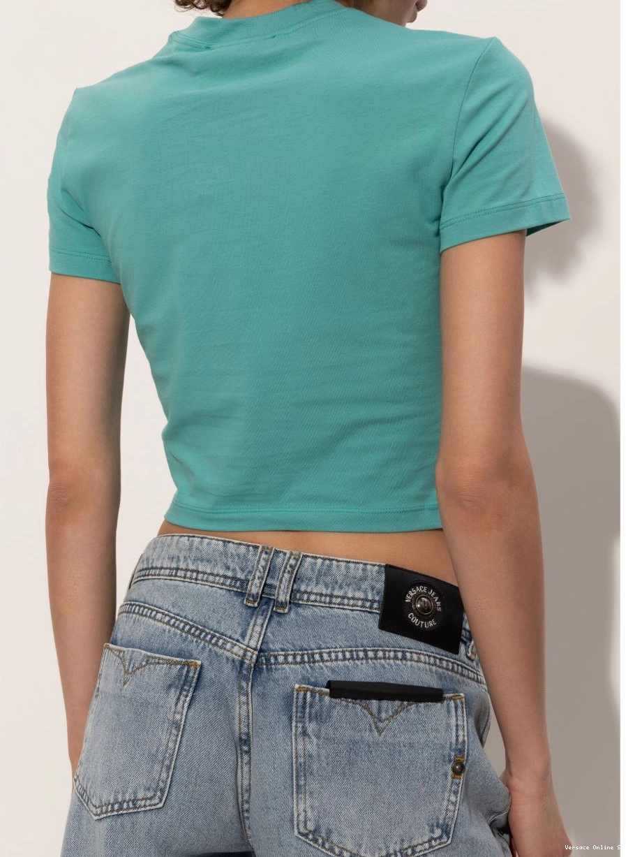 Affordable Couture Swan Women T-shirt Chain Versace Jeans 0801